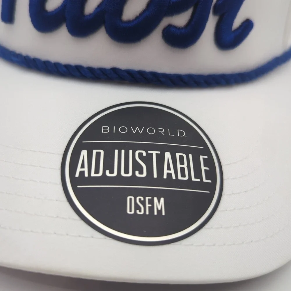 Pabst Blue Ribbon Bioworld Rope Hat White Blue Snapback Cap OSFM